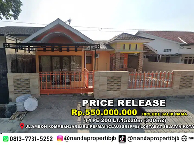 rumah besar type 200/300m2 di komplek elit loktabat selatan