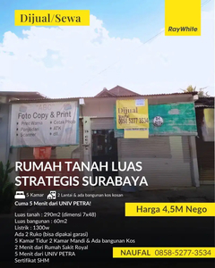Rumah Tanah Luas Strategis Surabaya