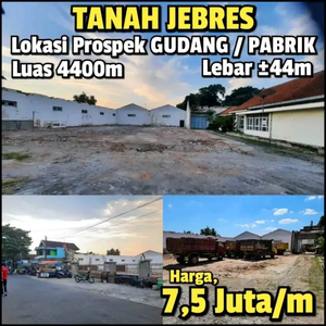 Tanah SHM pekarangan Strategis Tengah Kota Jebres Surakarta