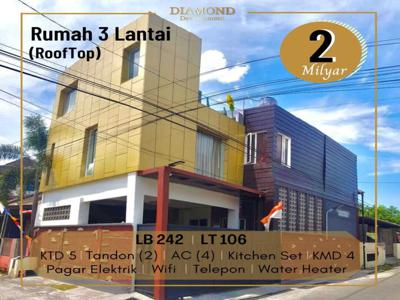 Dijual Rumah 3 Lantai Rooftop dekat RS Kariadi