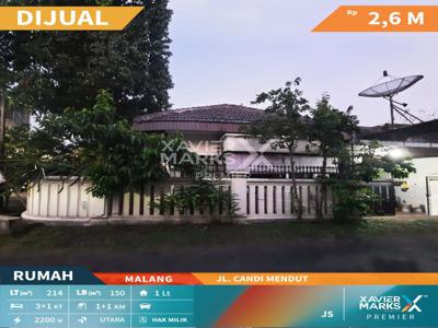DIJUAL Rumah hook di Jl. Candi Mendut - Malang.