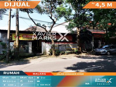 Rumah Dijual Startegis di Nol Jalan Cengger Ayam, Malang