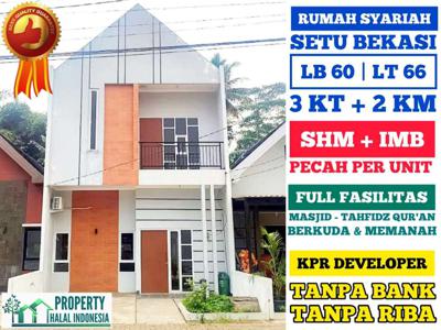 Rumah Islami Setu Bekasi - KPR TANPA BANK DP 20% Tenor 10 Thn Dkat Tol