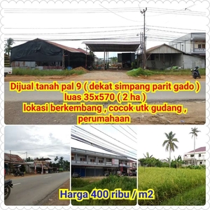 D jual tanah d pal 9,lokasi strategis, rame, berkembang