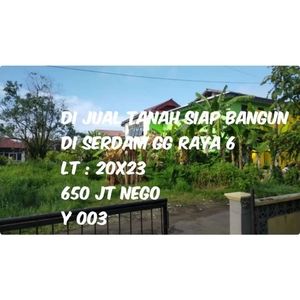 D jual tnh d serdam gg raya 6,lokasi strategis&rame