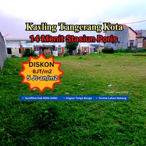 Dekat Stasiun Poris Miliki Tanah Kavling SHM Area Tangerang Kota