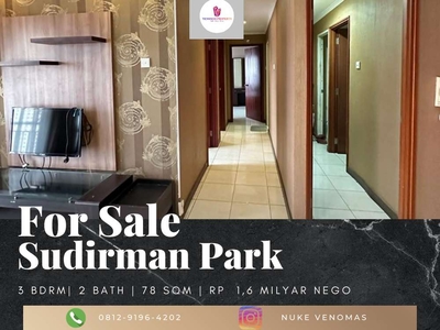 Dijual Apartement Sudirman Park 3 BR Furnished Bagus High Floor