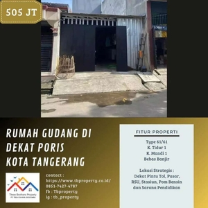 DIJUAL COCOK UNTUK USAHA GUDANG DEKAT PORIS TANGERANG VIA KPKNL