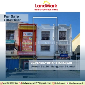 Dijual Ruko 3 Lantai Jl. Pengayoman Makassar
