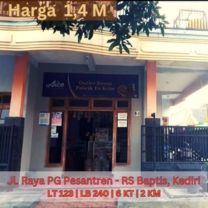 Dijual Rumah BONUS Toko Pinggir Jalan Raya di Pesantren, Kediri