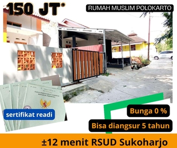 Dijual Rumah Muslim Polokarto sukoharjo jateng 2 km tidur