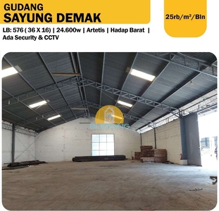 Disewakan gudang di sayung demak