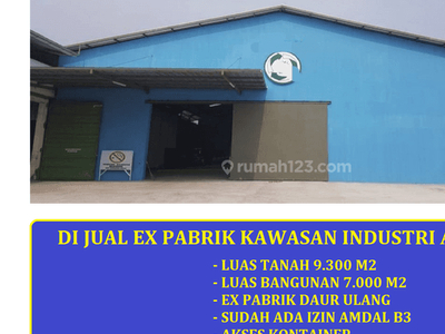 Pabrik 1 Hektar di Kawasan Industri Akong Mauk Sepatan Tangerang