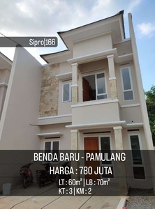 Rumah Dijual Pamulang Tangerang Selatan Benda Baru