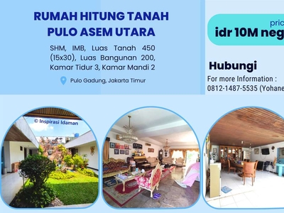 Rumah Hitung Tanah Pulo Asem Utara