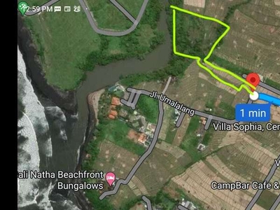 Tanah Cemagi 1,3 Hektar dekat pantai dan muara sungai