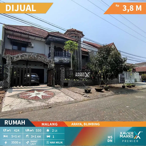 Dijual Rumah Mewah 2 Lantai di Araya Malang Row Jalan Lebar