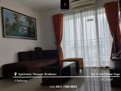 Disewakan Apartement Thamrin Residence Low Floor 3BR Furnished Tower A