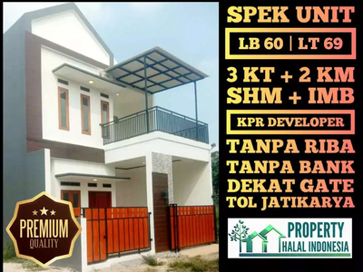 Jual Rumah Desain Bebas Dkt Gate Tol Jatikarya - SHM IMB KPR Developer