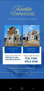 KARTIKA TOWN HOUSE 0% DP, 15juta All In teima beres