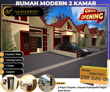 Rumah 2 kamar grand opening mulai dari 200 jutaan di lokasi terbaik