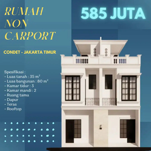 Rumah Non Carpot 3 Lantai di Condet Jakarta Timur