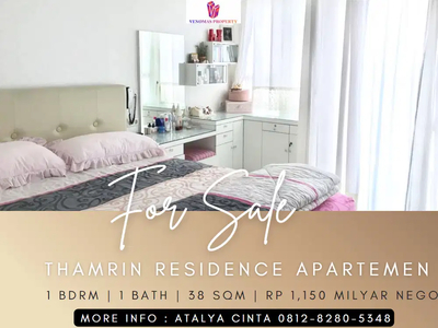 Dijual Apartement Thamrin Residence 1BR Tower E Full Furnished