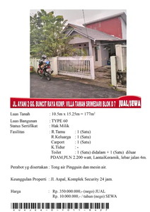 DIJUAL ATAU DISEWAKAN RUMAH DI JL. ADISUCIPTO KM 12.9 PONTIANAK