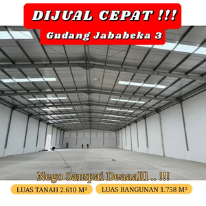 DIJUAL CEPAT GUDANG / PABRIK JABABEKA 3 CIKARANG