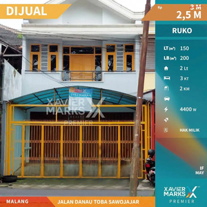 Dijual Ruko Luas Strategis di Jalan Danau Toba Sawojajar Malang