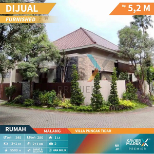 Dijual Rumah Baru Berkualitas Nyaman di Villa Puncak Tidar Malang