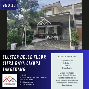 DIJUAL RUMAH DI CLUSTER BELLE FLEUR CITRA RAYA TANGERANG - VIA LELANG