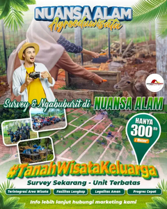 DIJUAL TANAH SIAP BANGUN VILLA KEBUN-SUASANA PEDESAAN-BERLEGALITAS