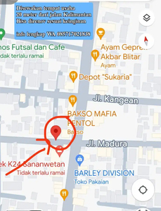 Disewakan tempat usaha jl kalimantan