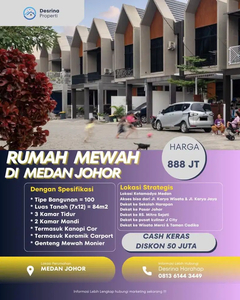 HUNIAN CANTIK MEWAH MURAH DI MEDAN JOHOR