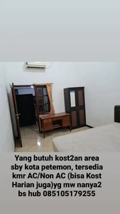 Kost AC /Non AC Kmr mandi dlm, BS HARIAN Jl.petemon 5 No.72H Sby