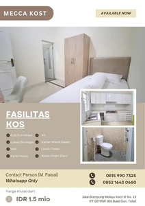 Kost Tebet Putri Muslimah.fully furnished, AC, akses dekat stasiun