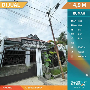 O117 Dijual Rumah Strategis Kawasan Bunga-bunga, Sukarno Hatta Malang