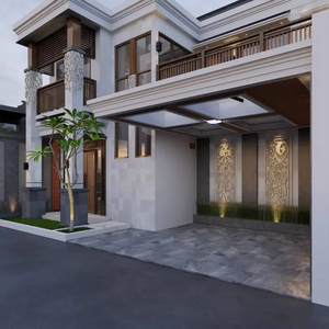 Rumah 2 Lantai Konsep Bangunan Bali Di Dekat Jl Palagan Sleman