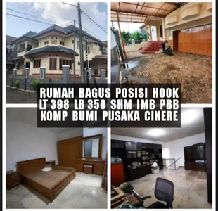 RUMAH BAGUS POSISI HOOK DI KOMPLEK BUMI PUSAKA CINERE DEPOK