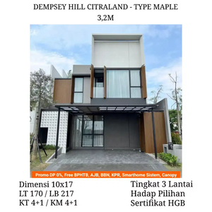 Rumah Citraland Dempsey Hill 3 Lantai Dekat Palma NWP Tipe Maple DP 0%