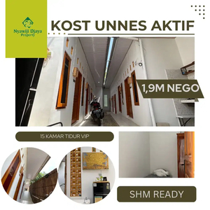 Rumah kost aktif SHM 15 kamar selangkah unnes