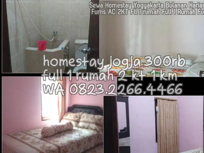 Sewa Homestay Yogyakarta Bulanan Harian UGM U Furns AC 2KT Fll 1 rumah