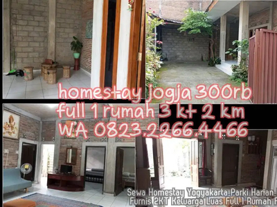 Sewa Homestay Yogyakarta Parki Harian Bulanan Furnis 2KT Keluarga Luas