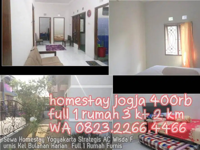 Sewa Homestay Yogyakarta Strategis AC Wisda Furnis Kel Bulanan Harian