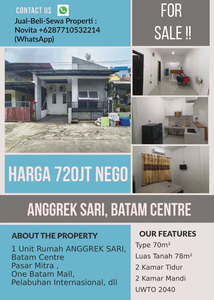 1 Unit Rumah Anggrek Sari Batam Centre