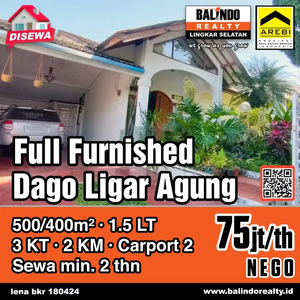 Di Sewakan Rumah Asri Ligar Dago Bandung