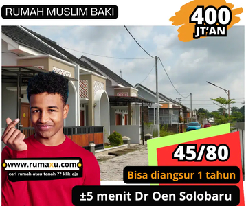 Dijual Rumah Baki ±10 Menit ke Kawasan Solo Baru