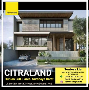 Dijual Rumah Baru Somerset Bukit Golf Citraland Surabaya Garasi 4 Mobi