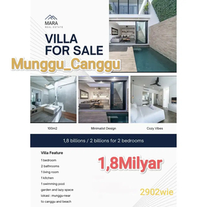 Free hold or Lease hold Munggu Canggu Ricefield Villa Bali